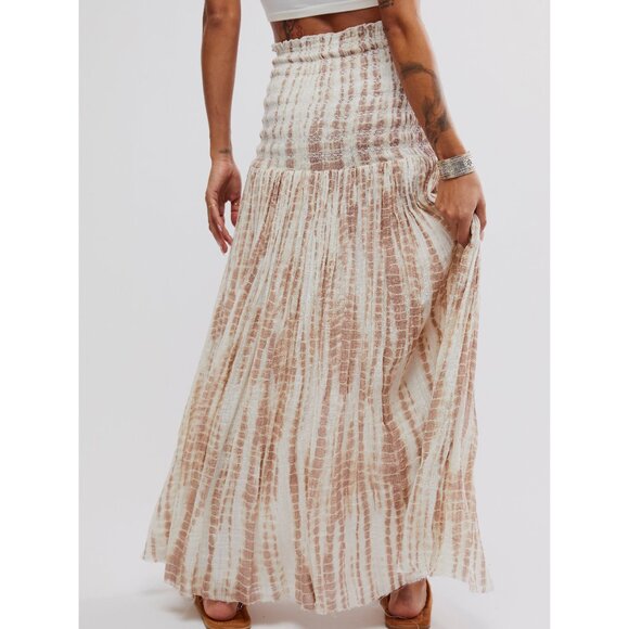 FREE PEOPLE FP One Ravenna Printed Convertible Maxi Skirt / Soft Mauve Combo - Picture 4 of 12